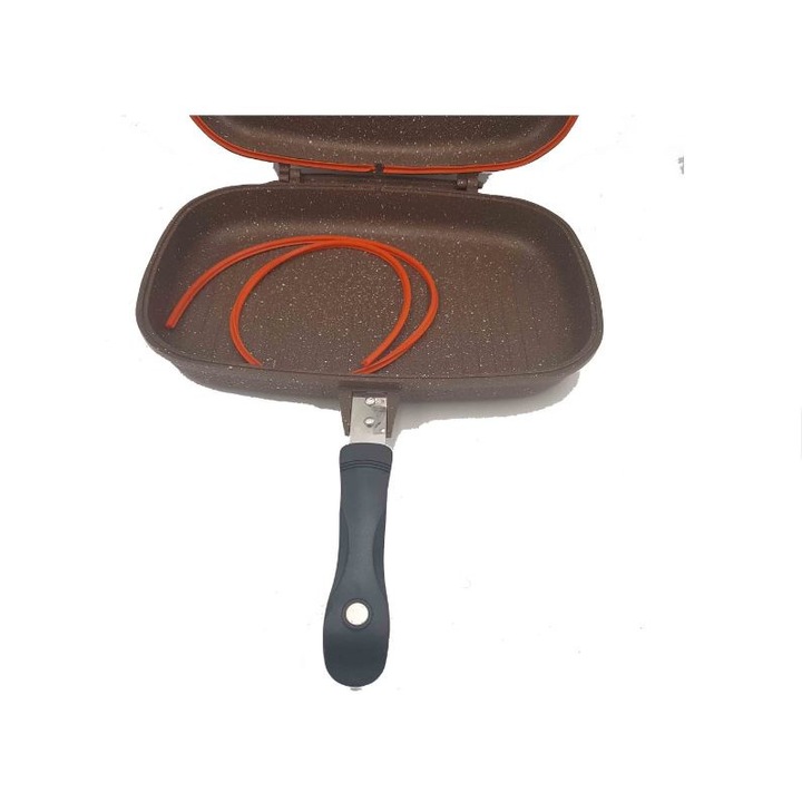 Tigaie dubla Dessini, interior antiaderent, garnitura silicon rezerva, 40 cm