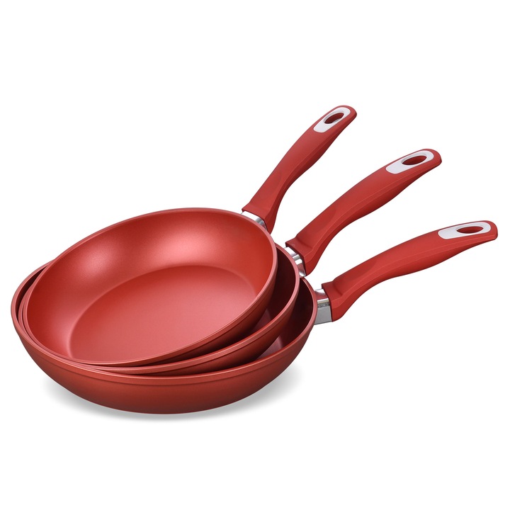 MENASTYL - 14-Piece Set - 3 Frying Pans 20/24/28 cm + 3 saucepans
