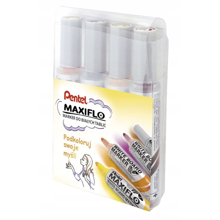 Set 4 markere whiteboard, Pentel, MWL5M, Multicolor