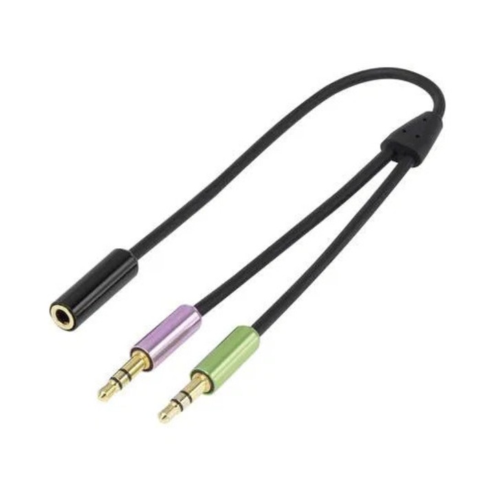 SpeaKa Professional Jack Audio Y adapter [2x Jack dugó, 3,5 mm-es - 1x Jack alj, 3,5 mm-es] Fekete (SP-7870576)