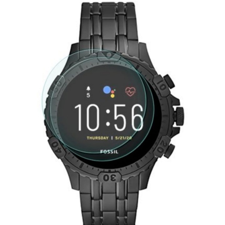 Комплект от 2 защитни фолиа от закалено стъкло за смарт часовник, 2.5D, 9H, съвместими с Fossil Garrett Hr (Gen 5)