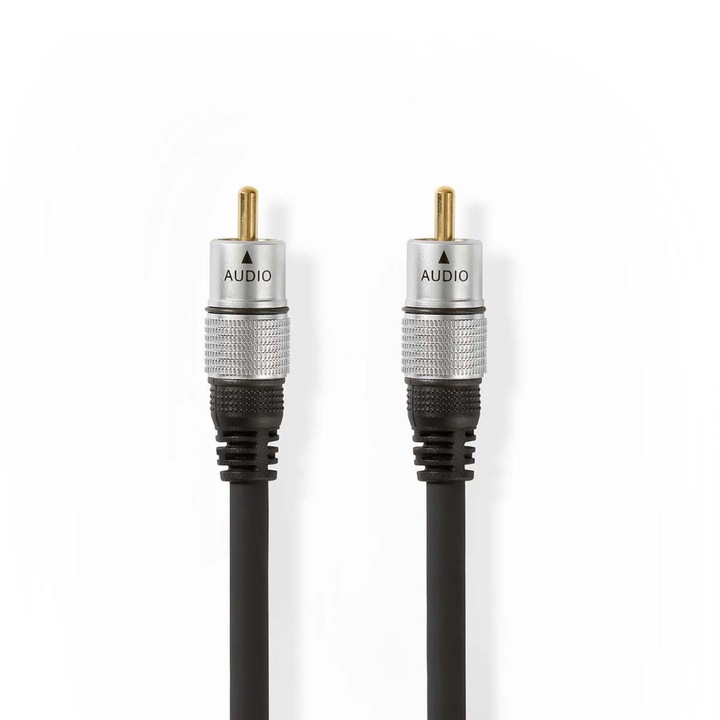 Cablu audio, Nedis, RCA Plug x2, PVC, 1.5 m, Antracit