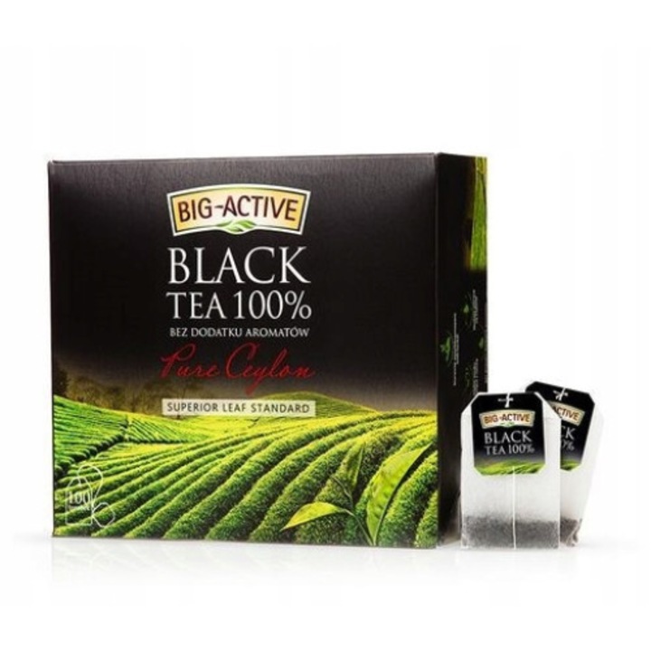 Fekete tea, Big-Active, 100 zacskó, 150g