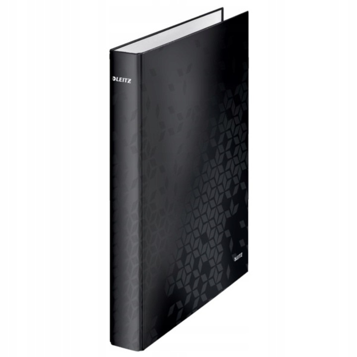 Механичен тефтер Leitz WOW, ламиниран картон, частично рециклиран, FSC, A4, 4DR механизъм, пръстен 25 мм, черен