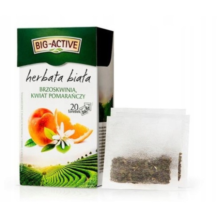 Ceai cu floare de portocal/piersic, Big Active, 20 buc, 30g