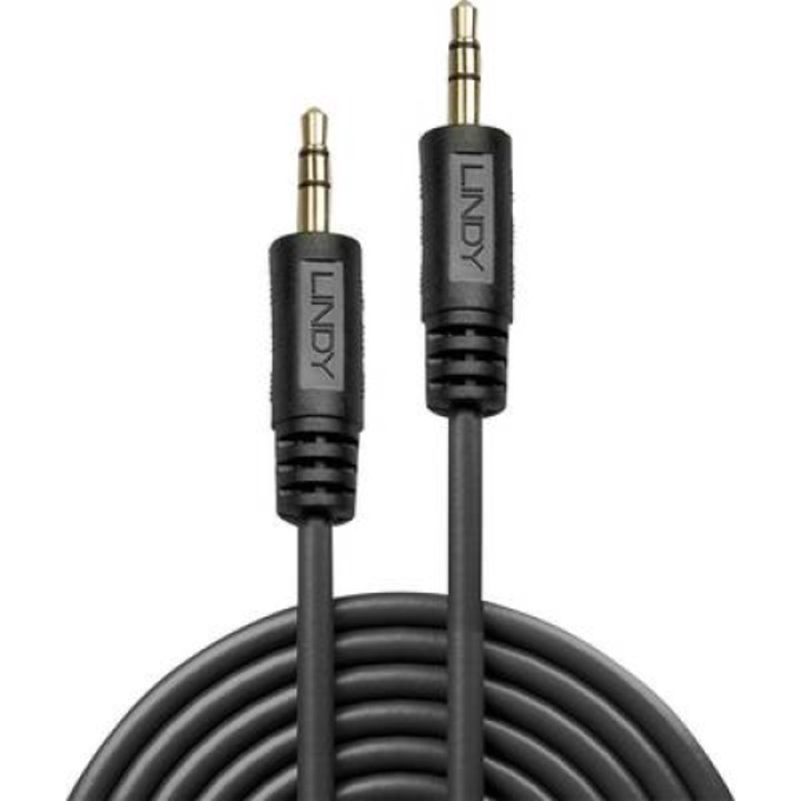 Аудио кабел Lindy 35643, 3.5mm jack - 3.5mm jack, 3m, Черен