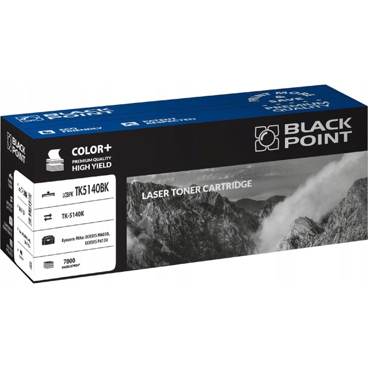 Lézernyomtató toner, Black Point, LCBPKTK5140BK, Kyocera ECOSYS P6130cdn/M6030cdn kompatibilis, fekete