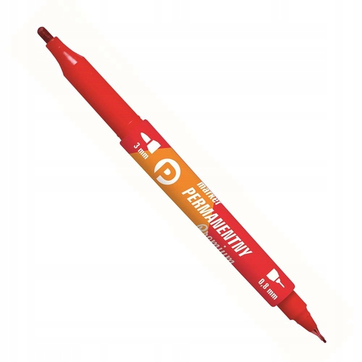 Tartós marker, kétoldalas, piros