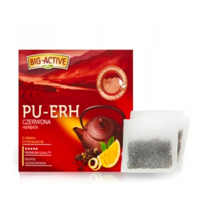 Ceai, Big Active, Cu lamaie rosie, 40buc, 72g