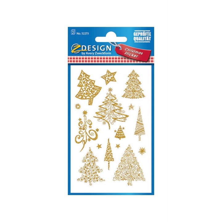 Autocolante, Avery Zweckform, pentru brad, de Craciun, auriu