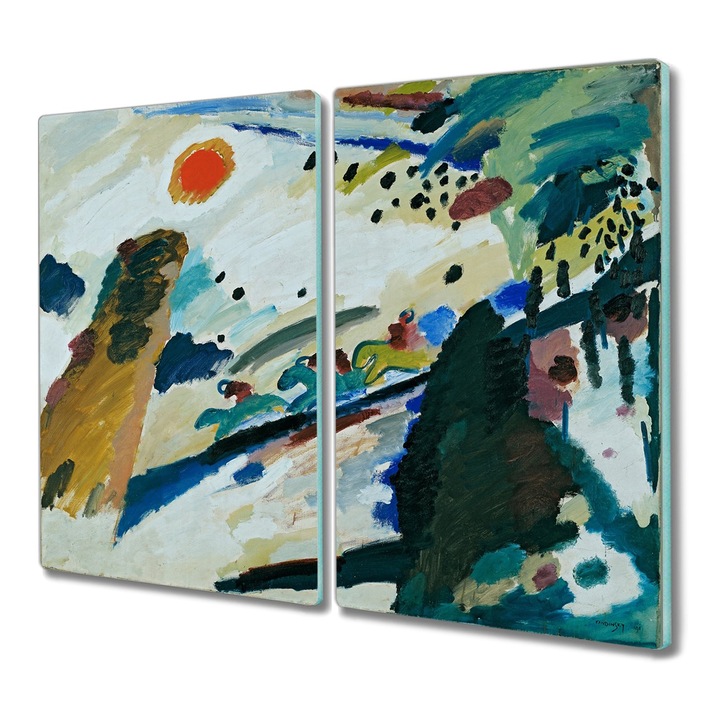 Tocator pe sticla, Dreptunghi, Peisaj Romantic, Multicolor, 2x30x52 cm, 010010520010000019037