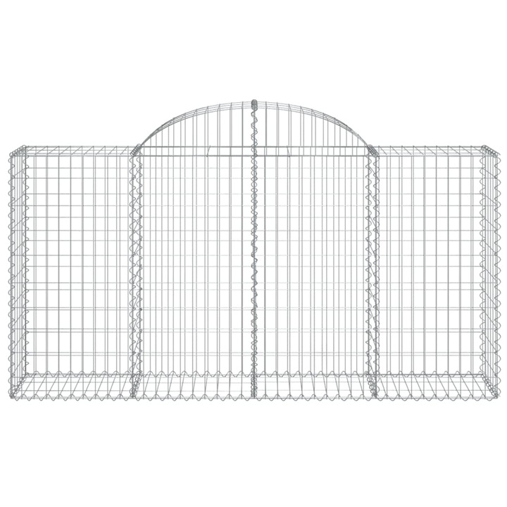 Комплект от 9 габионни огради, Zakito Europe, Желязо, 200x50x100/120 см, подсилени куки, Сребристи