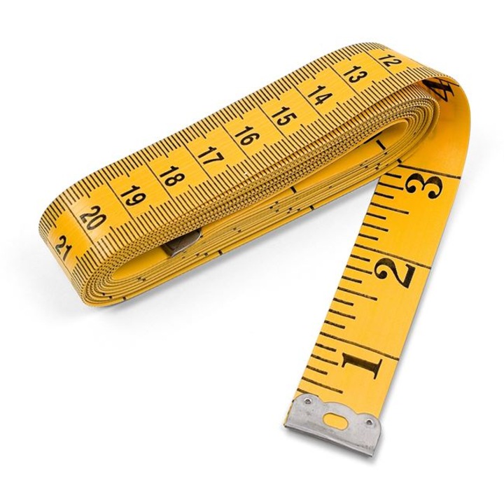 Centimetru de croitorie 2 fete Eba®, 3 metri, panglica, galben
