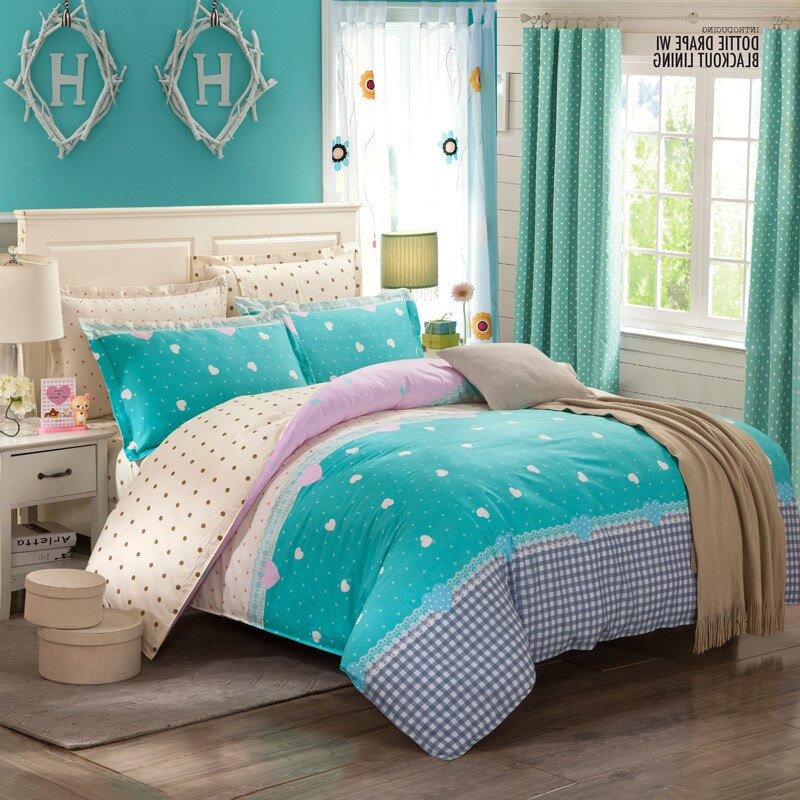 Lenjerie pat dubla, 4 piese, 100% Bumbac Ranforce, Cearsaf pilota 200 x 230, 2023182, Design Love House