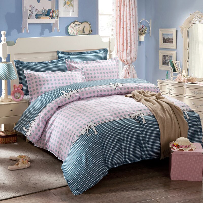 Lenjerie pat dubla, 4 piese, 100% Bumbac Ranforce, Cearsaf pilota 200 x 230, 2023146, Design Love House