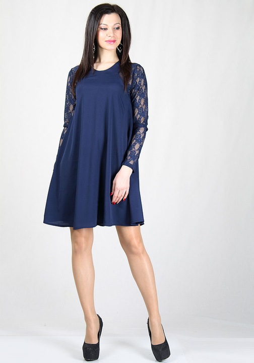 Рокля с дълъг ръкав Rumena 30967, Тъмносин