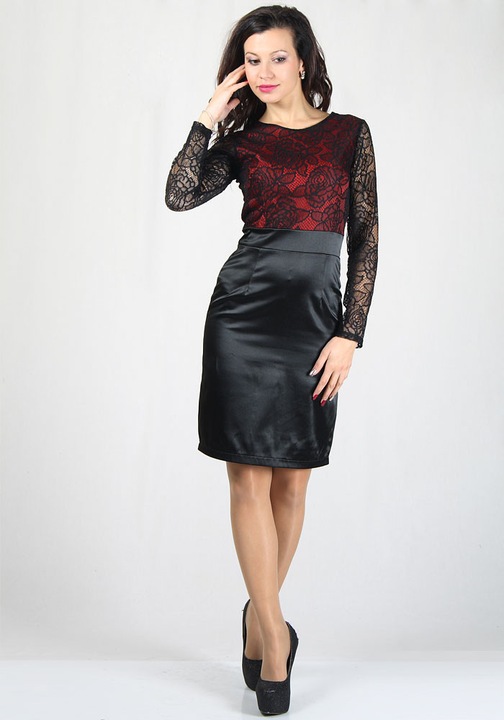 Рокля с дълъг ръкав Rumena 29948, Черен