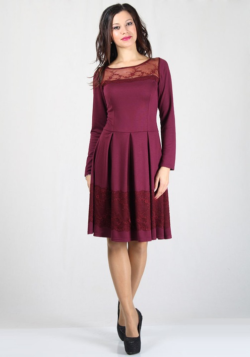 Рокля с къс ръкав Rumena 29941, Бордо