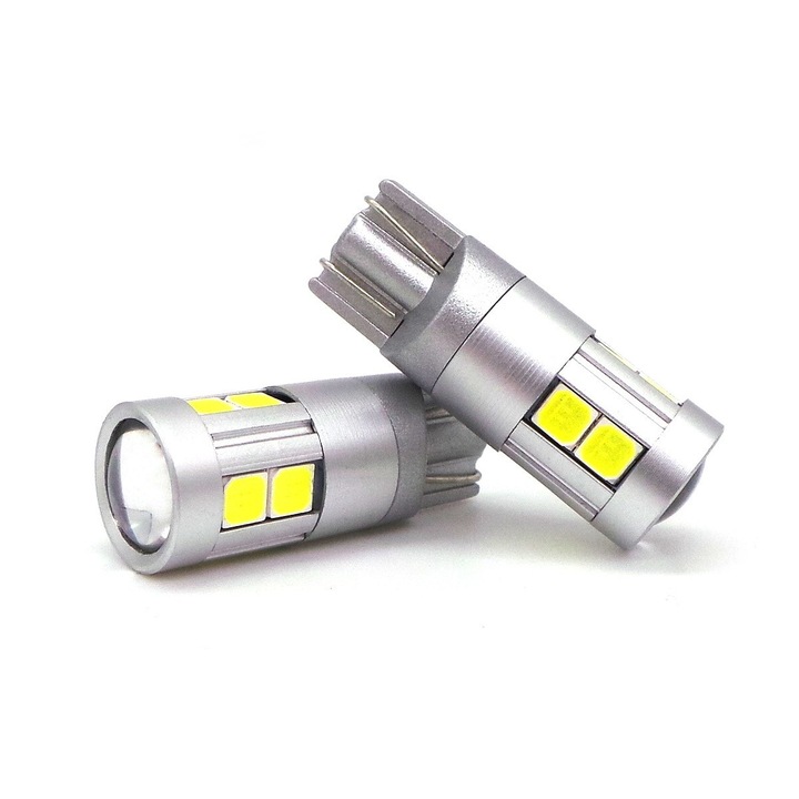 Set 2 becuri auto motoLEDy LED W5W, T10 12-24V CANBUS 500lm Alb