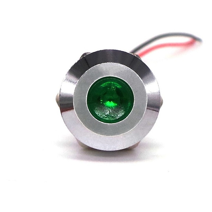 2db LED műszerfal világítás 12V színek 14mm Zöld