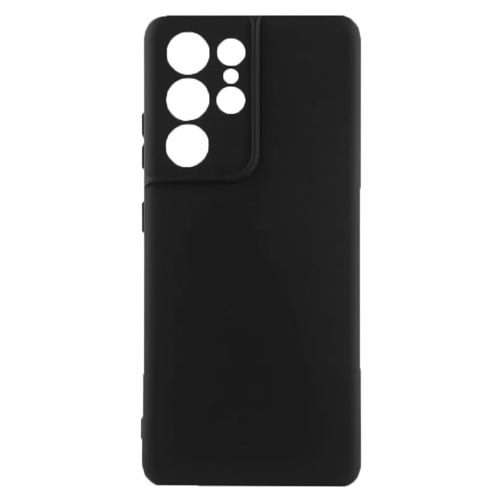 Husa protectie, interior de catifea, compatibila cu Samsung Galaxy S21 Ultra, FONIX BloomShield, silicon, margini ridicate, slim, Negru