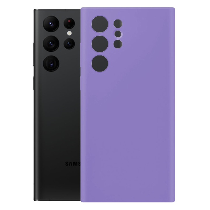 Защитен калъф, кадифена вътрешност, съвместим със Samsung Galaxy S22 Ultra, FONIX BloomShield, силикон, повдигнати ръбове, тънък, лилав