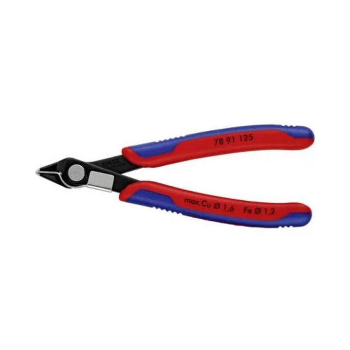Elektronikai, finommechanikai hegyescsőrű csípőfogó 125 mm Knipex Super-Knips 78 91 125 (78 91 125)
