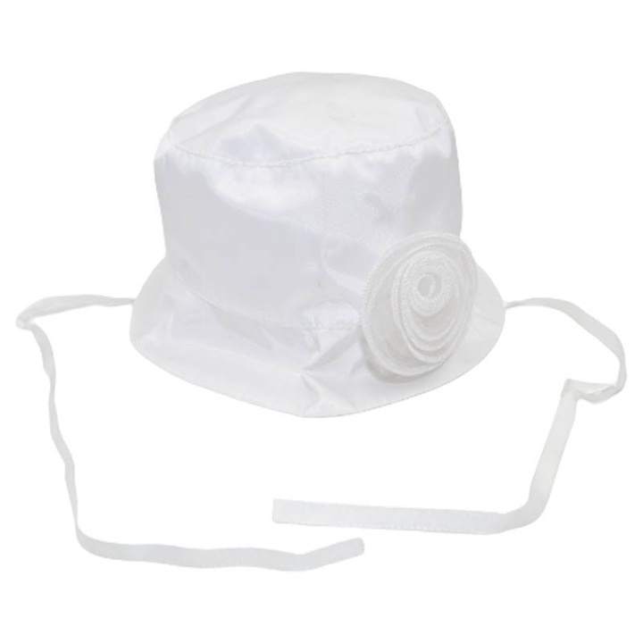 Шапка за момиче Mini Junior PL107-40, Бяла 40 см