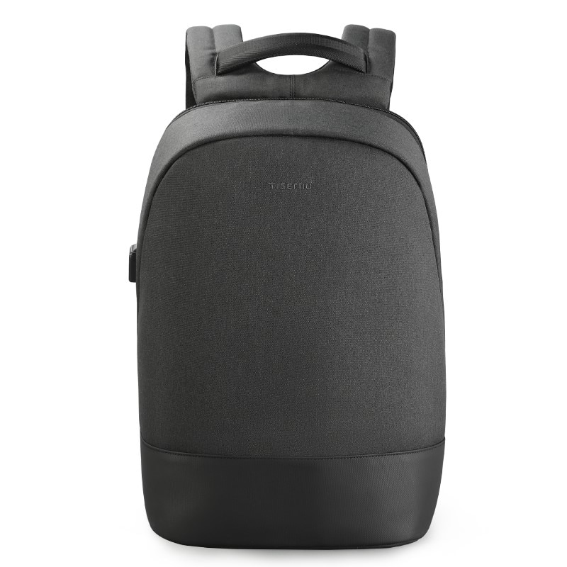 Rucsac laptop 15.6", impermeabil, cu buzunar ascuns antifurt si port USB, Tigernu, 31x17x44 cm, Negru/Gri inchis
