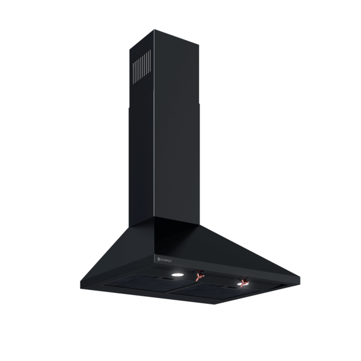 Декоративен абсорбатор Bertez 60.2, енергиен клас В, ретро стена, ширина 60 см, дълбочина 50 см, управление с бутони, диапазон на скоростта: 3 степени, макс. 560 м3/ч, черен