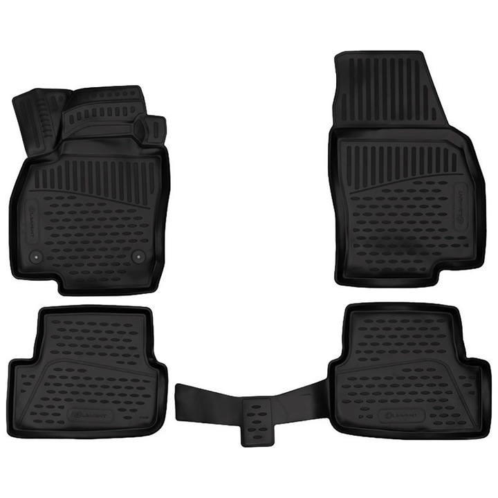 Set 4 covorase auto tip tavita, Novline, TPE, Compatibil cu Seat Arona 5D, 2017+, Negru