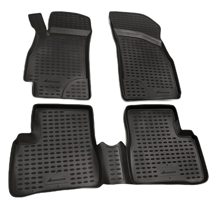 Set 4 covorase auto tip tavita, Novline, TPE, Compatibil cu Hyundai Accent 5D, 2000-2005, Negru