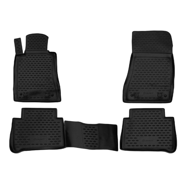 Set 4 covorase auto, Novline, Cauciuc, Compatibil MERCEDES CLASA E W210 1995-2000 / MERCEDES CLASA E W211 03/2002-02/2009, Negru