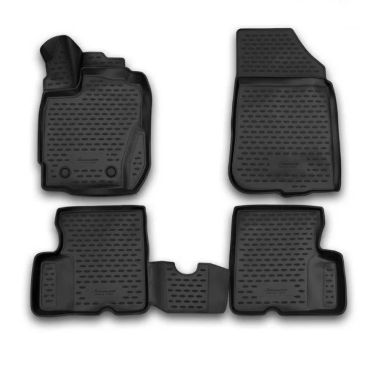 Set 4 covorase auto, Novline, TPE, Pentru DACIA (RENAULT) DUSTER 2010>2018, Negru