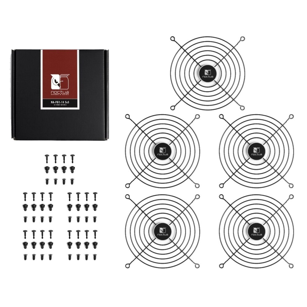 Set 5 accesorii ventilatoare Noctua NA-FG1-14 Sx5, grila protectie ventilator