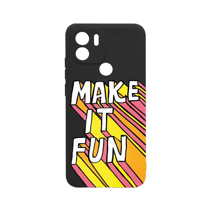 Husa BestCase® SLIM SIlicon 0.8MM, Compatibila Cu Xiaomi Redmi A2 Plus, Make It Fun, Rezistenta la uzura, Protectie Camera, c-B 494