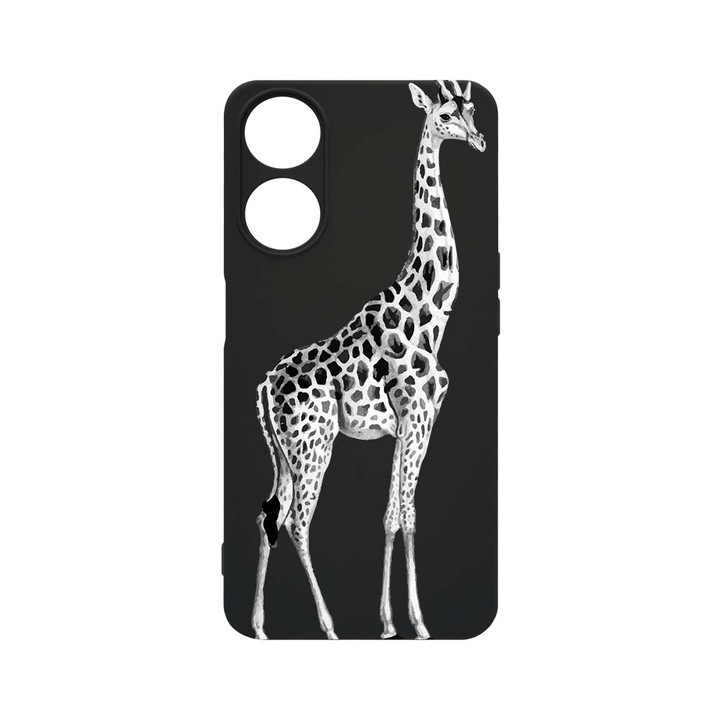 Силиконов калъф BestCase за OPPO Reno 8T 4G, Giraffe, 0.8MM Slim, Camera Protection, Black c-B 175