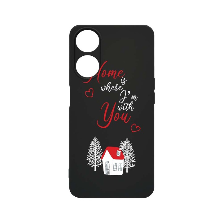 Силиконов калъф BestCase за OPPO Reno 8T 4G, Home Is Where, 0.8MM Slim, Camera Protection, Black c-B 171