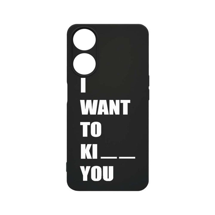 Силиконов калъф BestCase за OPPO Reno 8T 4G, I Want To..., 0.8MM Slim, Camera Protection, Black c-B 183