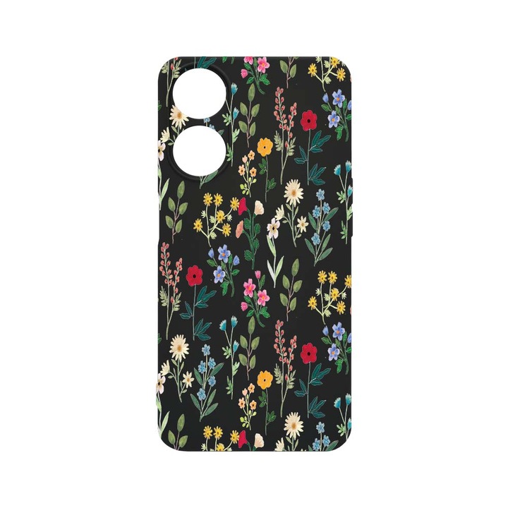 Силиконов калъф BestCase за OPPO Reno 8T 4G, Spring Flowers, 0.8MM Slim, Camera Protection, Black c-B 635