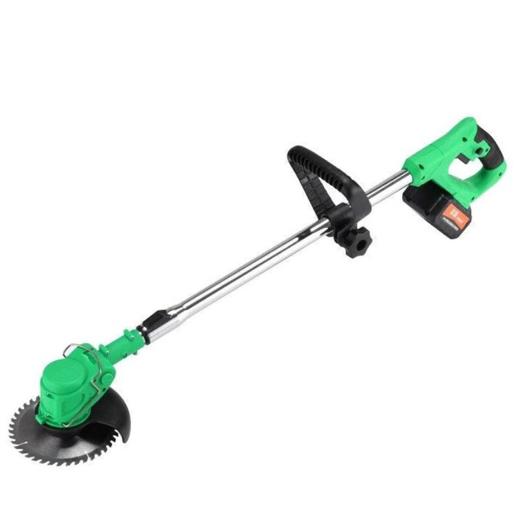 Motocoasa electrica 24V, 2 acumulatori inclusi, 5000 mAH, Verde