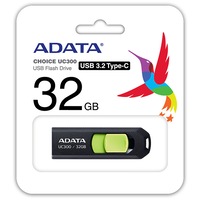 Memorie USB ADATA UC300, 32GB, USB Type-C, Black-Green