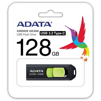 Memorie USB ADATA UC300, 128GB, USB Type-C, Black-Green