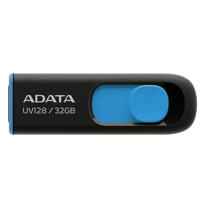 ADATA UV128 USB memória, 32 GB, USB 3.2, fekete / kék