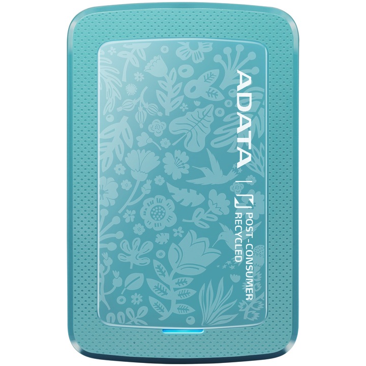 Външен хард диск ADATA HC300 ECO 2TB, Shock Sensor, 2.5", USB 3.2, Slim, Eco-friendly, Green