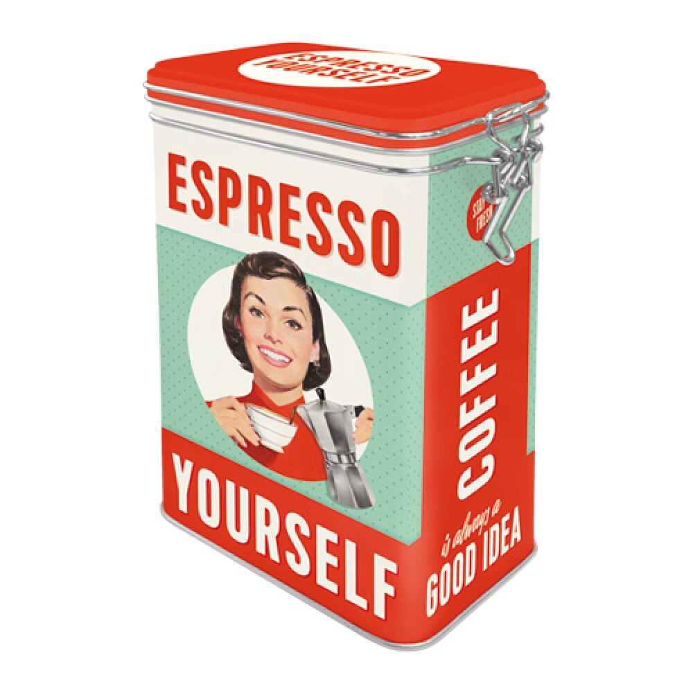 Cutie metalica cu capac etans - Espresso Yourself 7.5x11x17.5cm