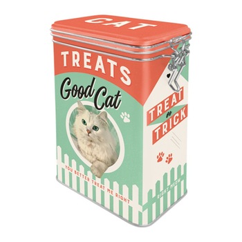 Cutie metalica cu capac etans - Treats Good Cat 7.5x11x17.5cm Cutie metalica cu capac etans - Treats Good Cat 7.5x11x17.5cm