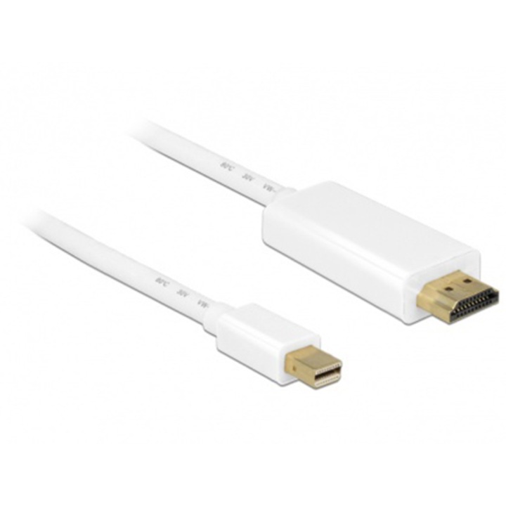 Delock kábel, mini Displayport, HDMI, 2 m, fehér