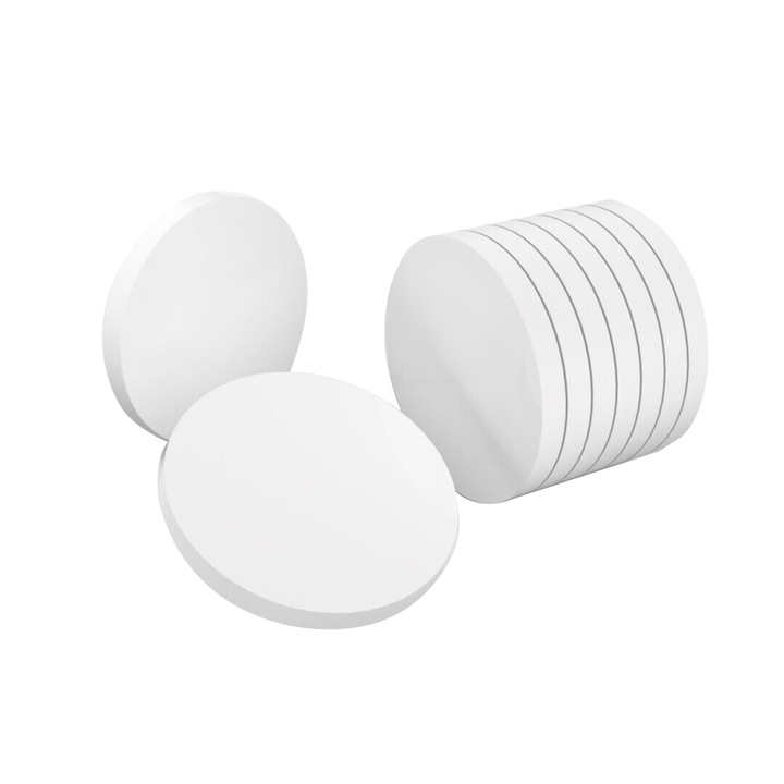 10 darabos készlet, akril, fényes fehér plexi, kerek, átmérő 10 cm