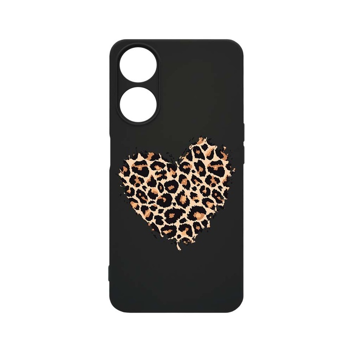 Husa BestCase® Premium Liquid Silicon, Compatibila Cu OPPO A98, Leopard Heart, SLIM 1.2MM, Microfibra in interior, Antisoc, Protectie Camera, Margini ridicate pentru protectia ecranului, PB 761
